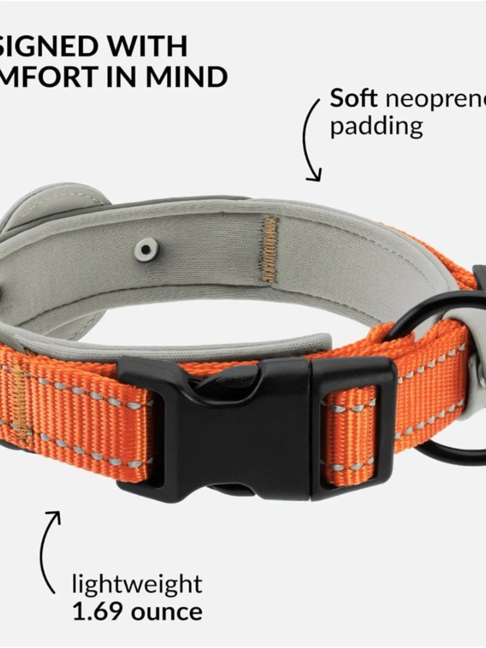 Airtag Dog Collar Small Reflective Orange CollarDirect NIB/NWT